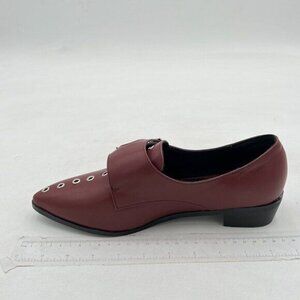 FSJ Wine Double Monk Strap Dress Loafers with Buckle Breathable Pointed Toe Shoe